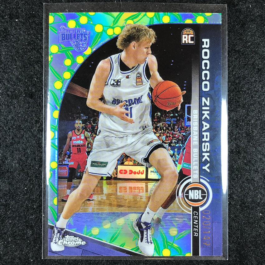 2023-24 Topps Chrome NBL ROCCO ZIKARSKY Rookie Base Golden Wattle 20/149 #17