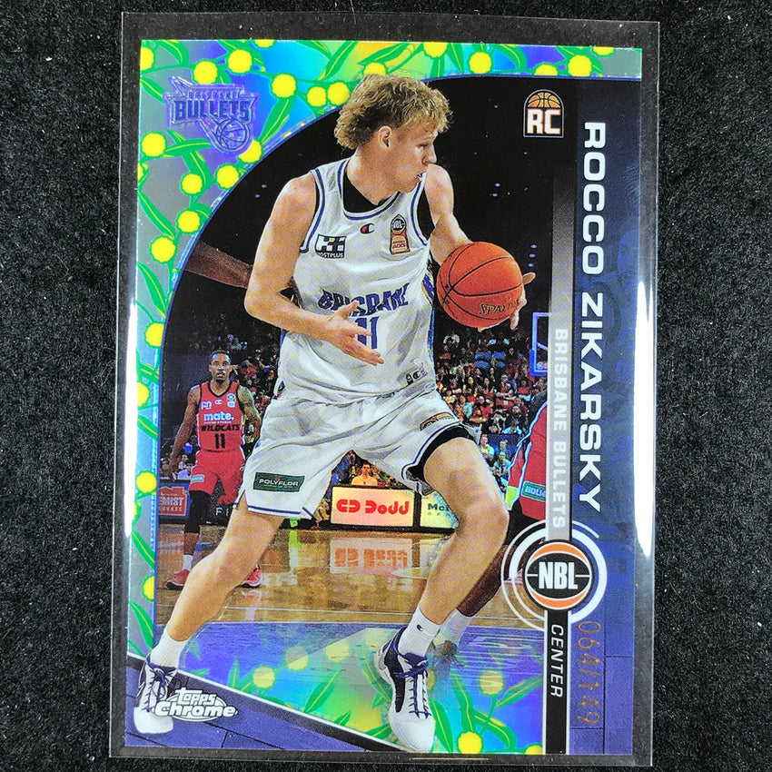 2023-24 Topps Chrome NBL ROCCO ZIKARSKY Rookie Base Golden Wattle 64/149 #17