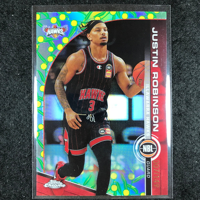 2023-24 Topps Chrome NBL JUSTIN ROBINSON Base Golden Wattle 7/149 #34