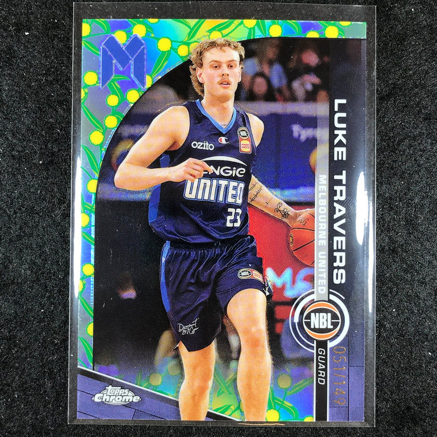2023-24 Topps Chrome NBL LUKE TRAVERS Base Golden Wattle 51/149 #48