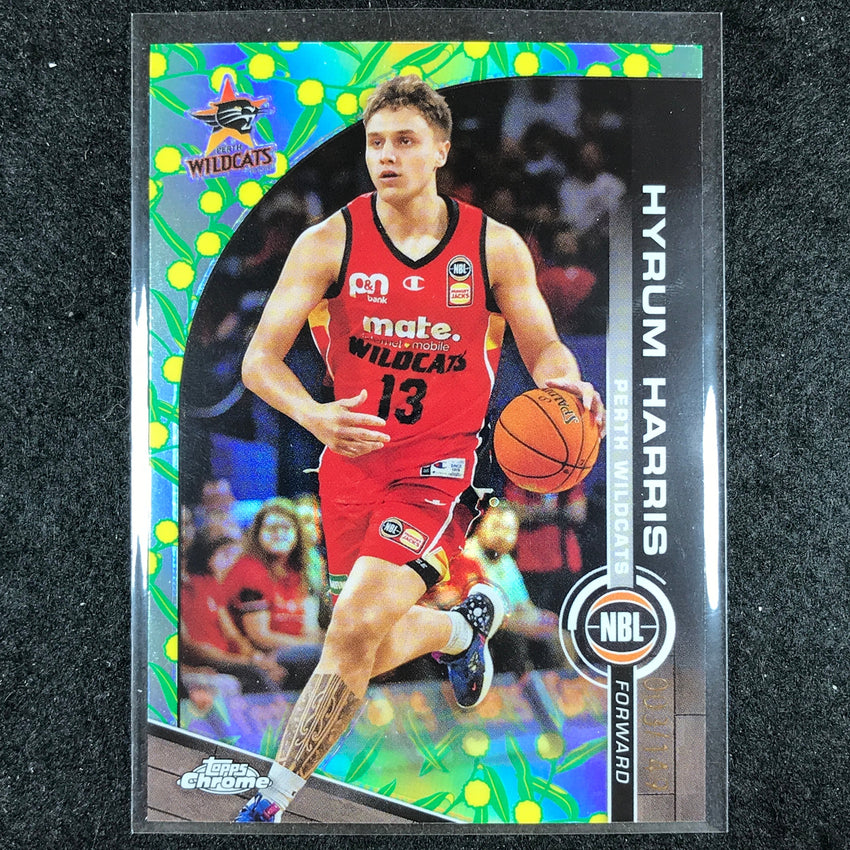 2023-24 Topps Chrome NBL HYRUM HARRIS Base Golden Wattle 3/149 #66