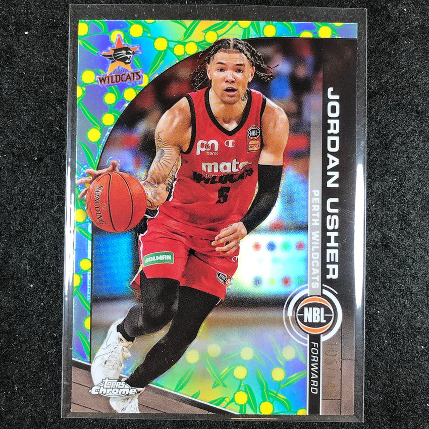 2023-24 Topps Chrome NBL JORDAN USHER Base Golden Wattle 105/149 #69