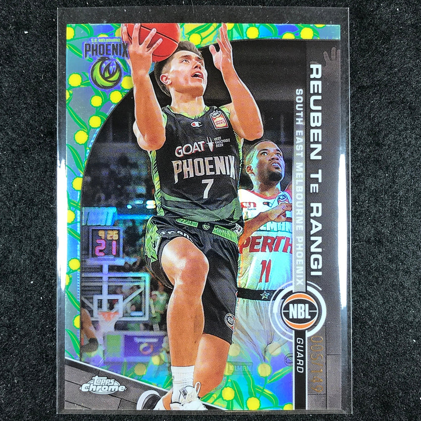 2023-24 Topps Chrome NBL REUBEN TE RANGI Base Golden Wattle 5/149 #79