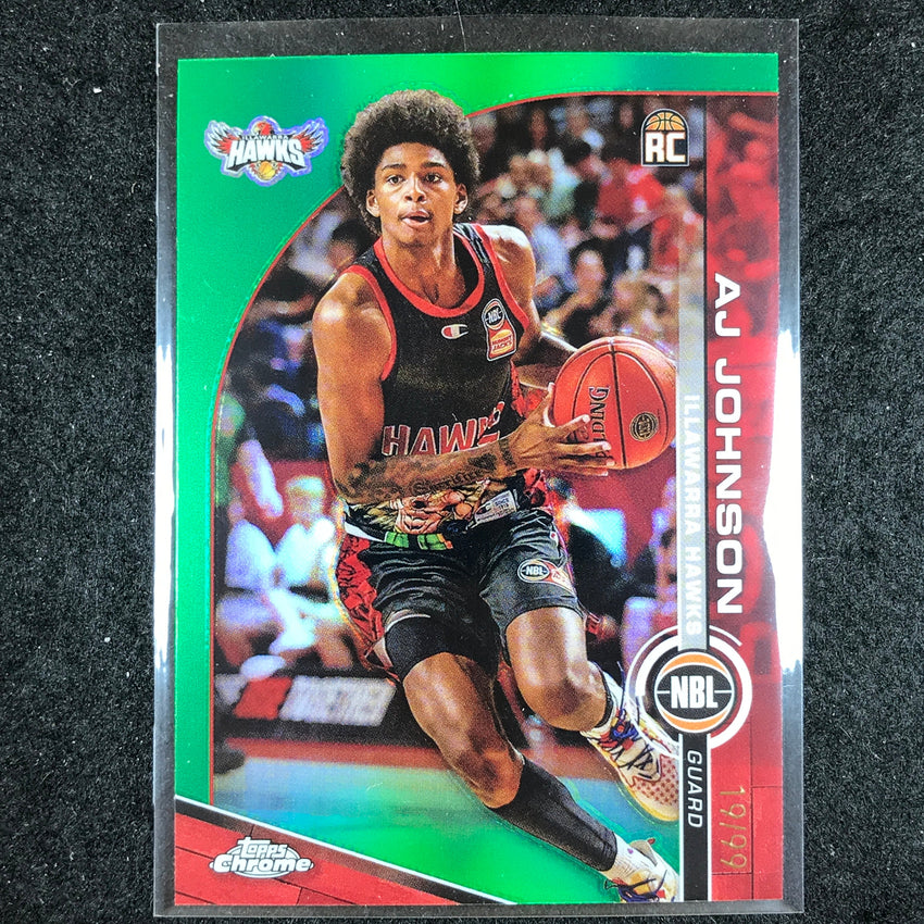 2023-24 Topps Chrome NBL AJ JOHNSON Rookie Base Green 19/99 #31