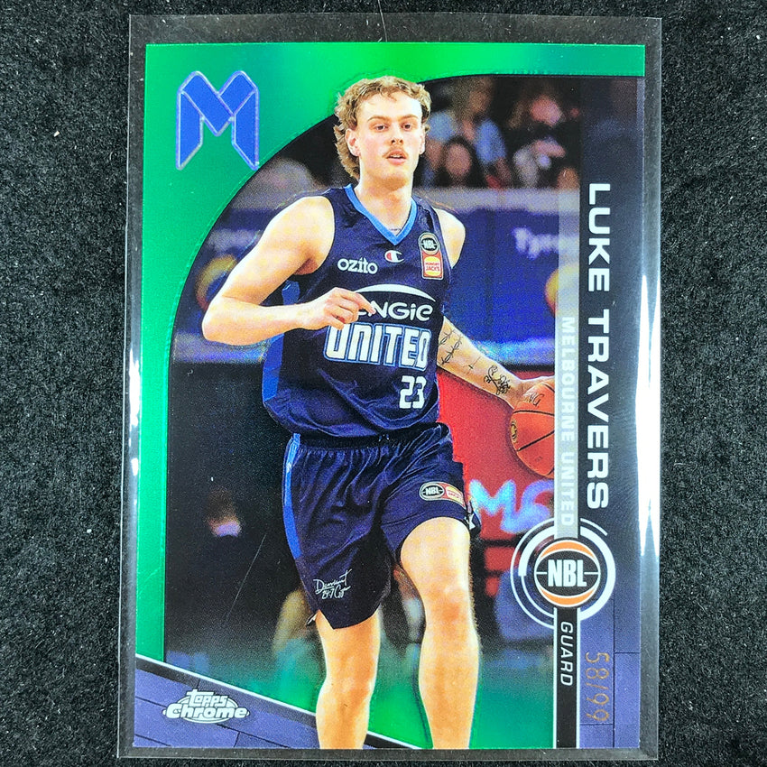 2023-24 Topps Chrome NBL LUKE TRAVERS Base Green 58/99 #48