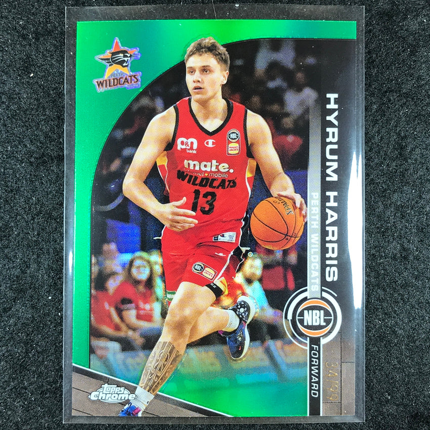 2023-24 Topps Chrome NBL HYRUM HARRIS Base Green 34/99 #66