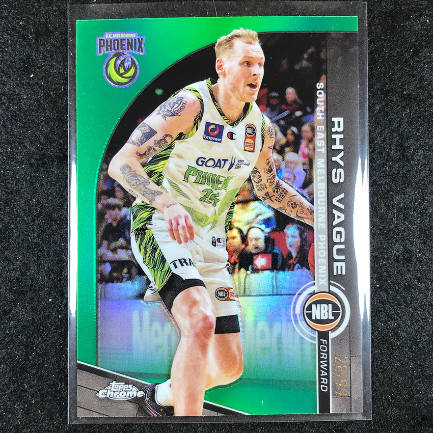 2023-24 Topps Chrome NBL RHYS VAGUE Base Green 28/99 #72