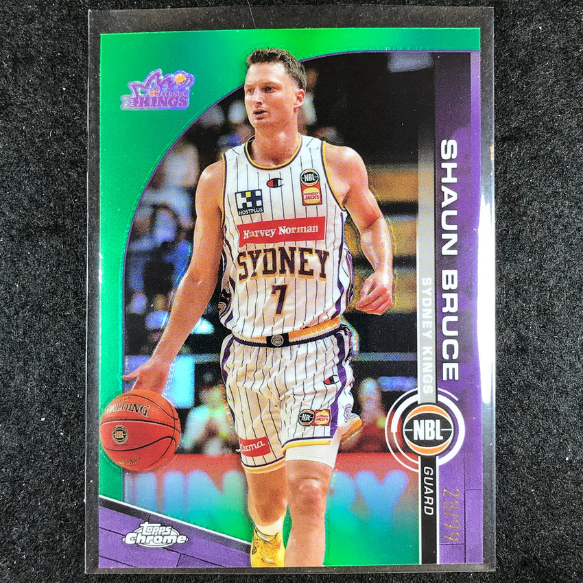 2023-24 Topps Chrome NBL SHAUN BRUCE Base Green 28/99 #90