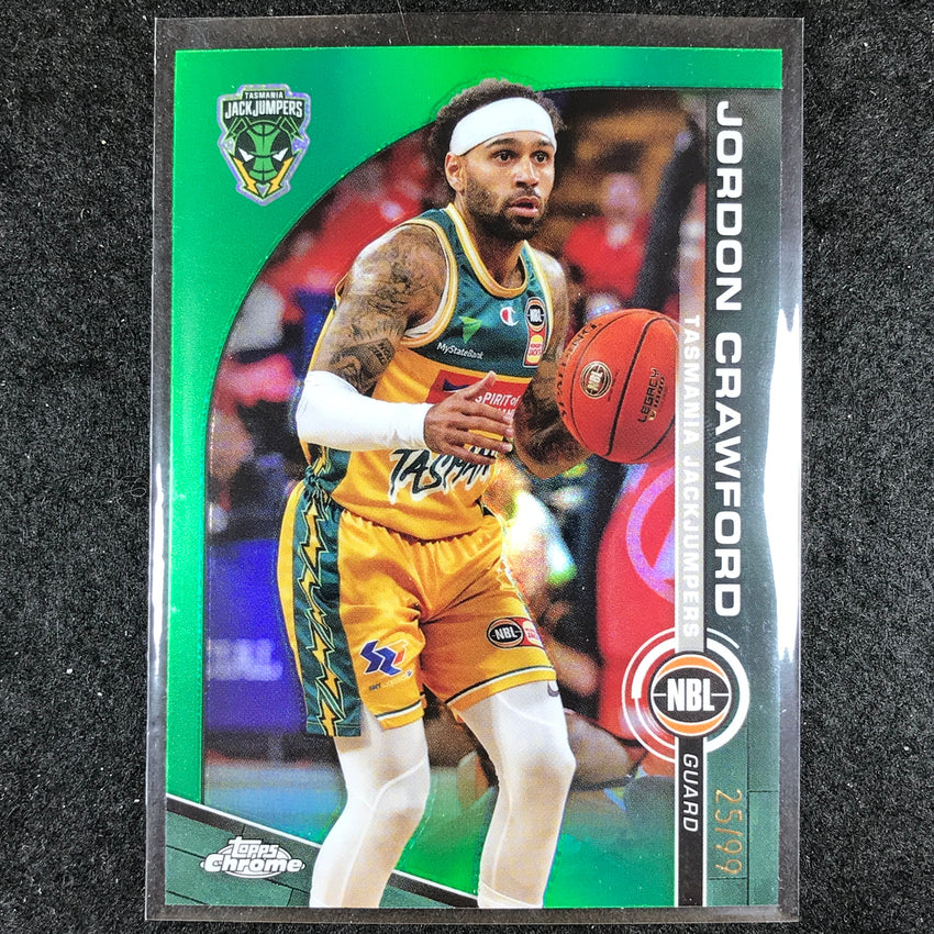 2023-24 Topps Chrome NBL JORDAN CRAWFORD Base Green 25/99 #96