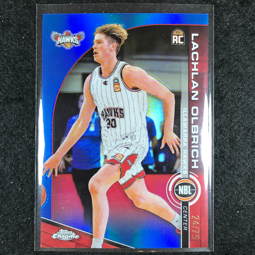 2023-24 Topps Chrome NBL LACHLAN OLBRICH Rookie Base Blue 24/75 #40