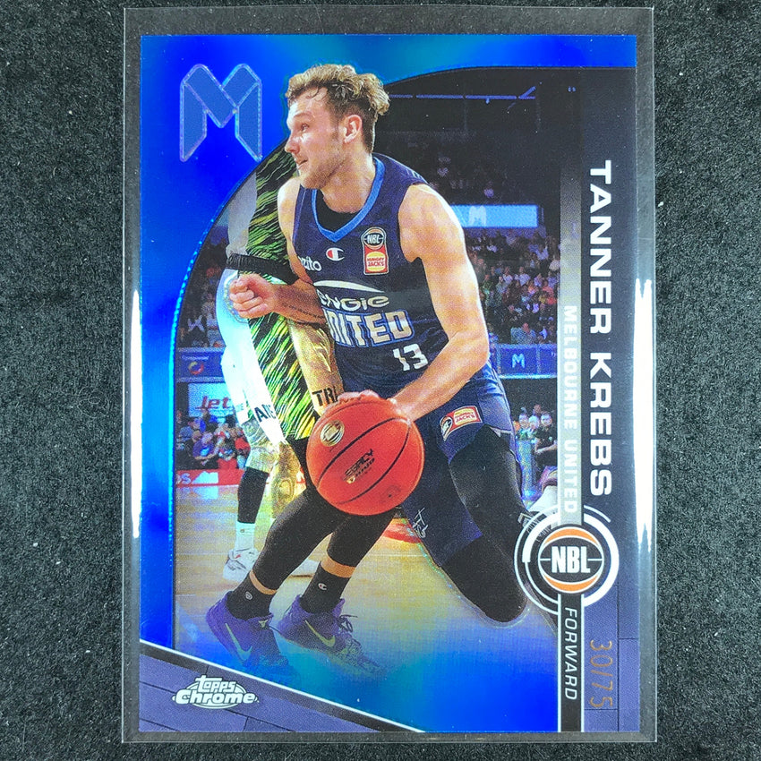 2023-24 Topps Chrome NBL TANNER KREBS Base Blue 30/75 #47