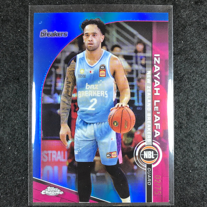 2023-24 Topps Chrome NBL IZAYAH LE'AFA Base Blue 2/75 #56