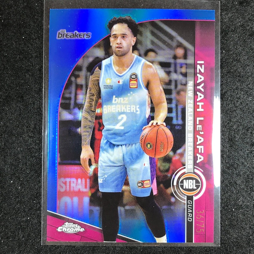 2023-24 Topps Chrome NBL IZAYAH LE'AFA Base Blue 36/75 #56