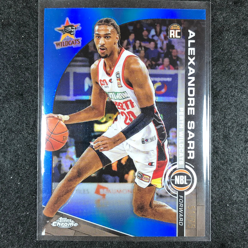 2023-24 Topps Chrome NBL ALEXANDRE SARR Rookie Base Blue 51/75 #61