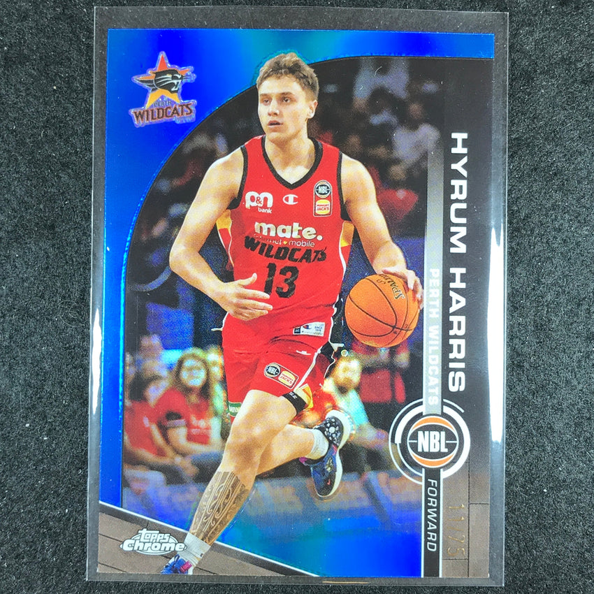 2023-24 Topps Chrome NBL HYRUM HARRIS Base Blue 11/75 #66