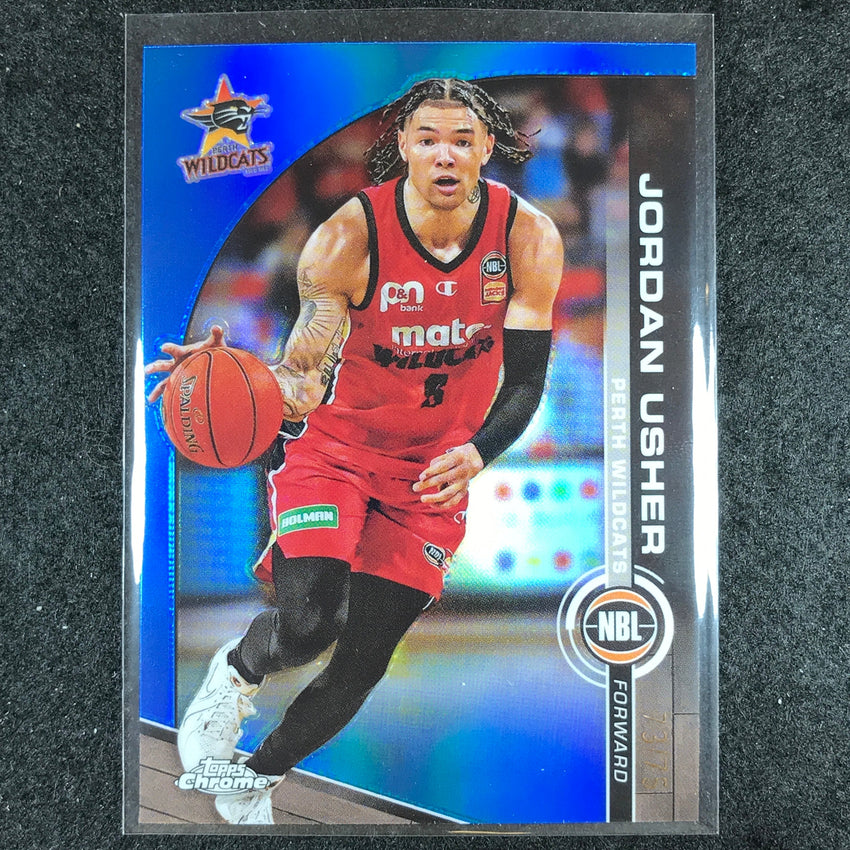 2023-24 Topps Chrome NBL JORDAN USHER Base Blue 73/75 #69