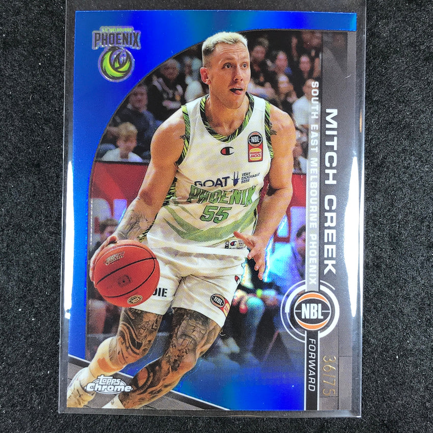 2023-24 Topps Chrome NBL MITCH CREEK Base Blue 36/75 #77