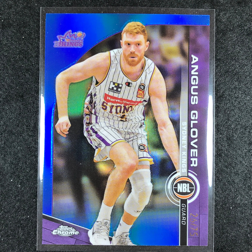 2023-24 Topps Chrome NBL ANGUS GLOVER Base Blue 26/75 #83