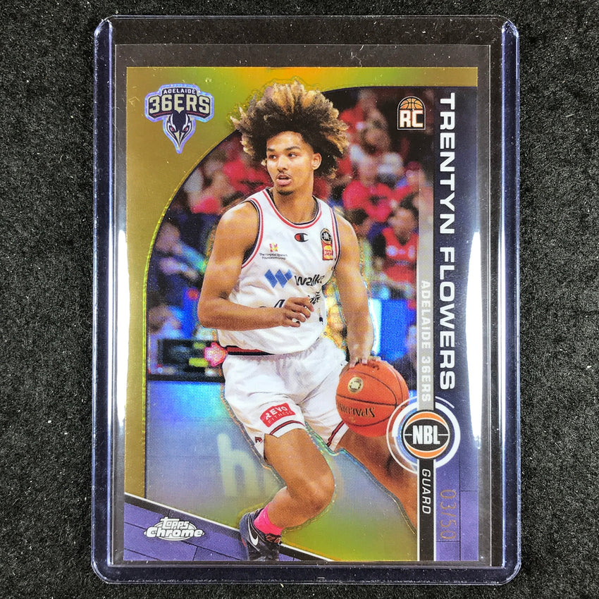 2023-24 Topps Chrome NBL TRENTYN FLOWERS Rookie Base Gold 3/50 #2