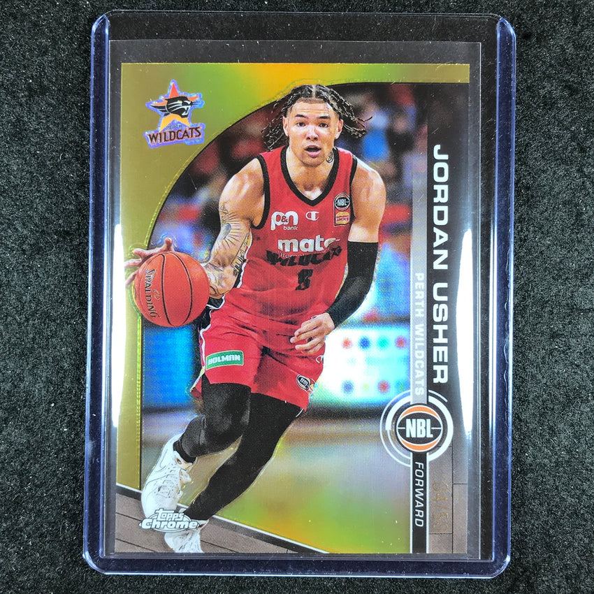 2023-24 Topps Chrome NBL JORDAN USHER Base Gold 4/50 #69
