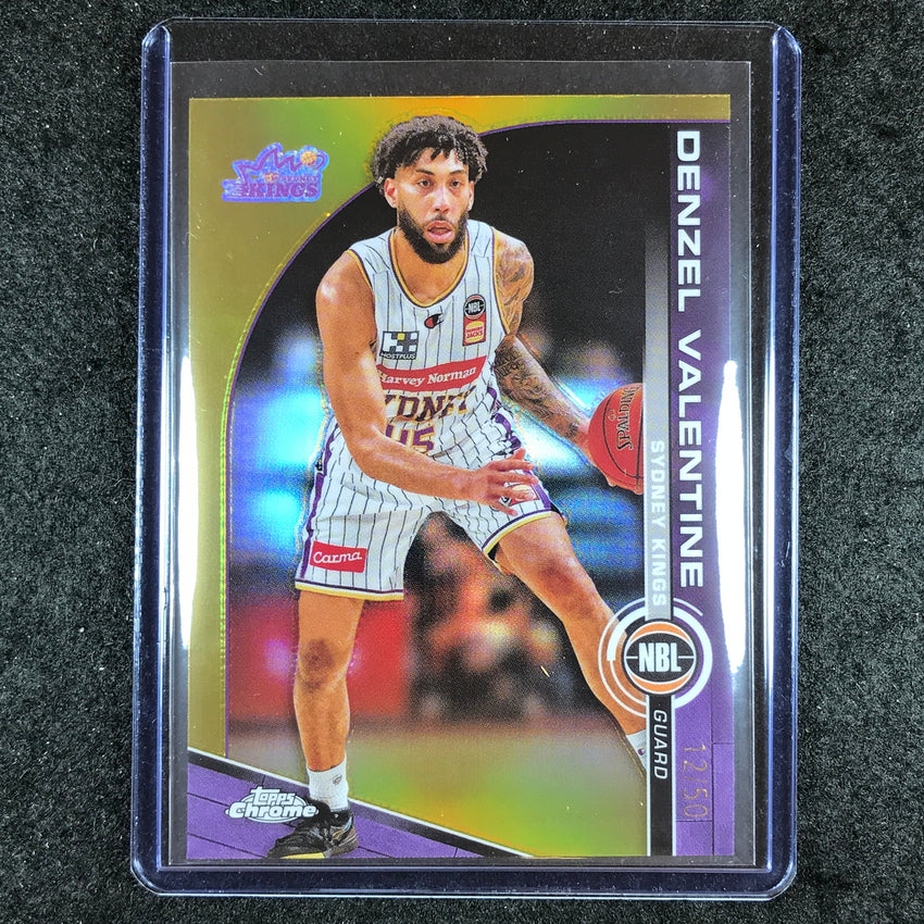 2023-24 Topps Chrome NBL DENZEL VALENTINE Base Gold 12/50 #87