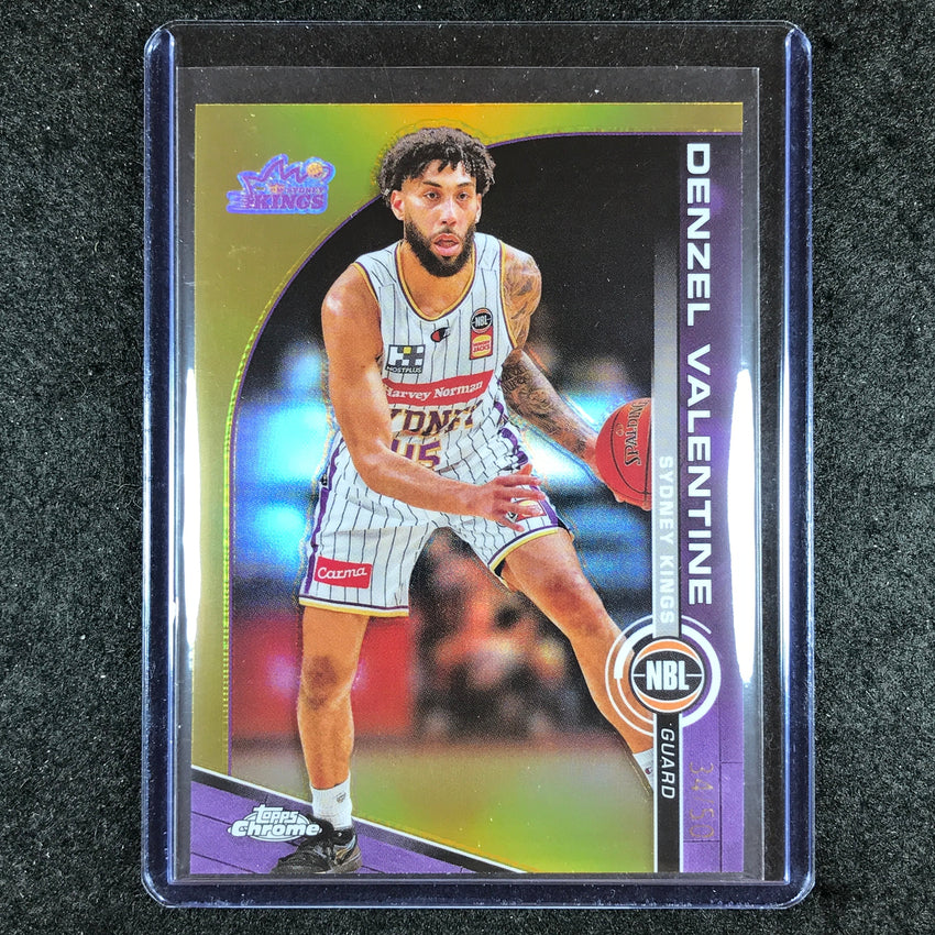2023-24 Topps Chrome NBL DENZEL VALENTINE Base Gold 34/50 #87