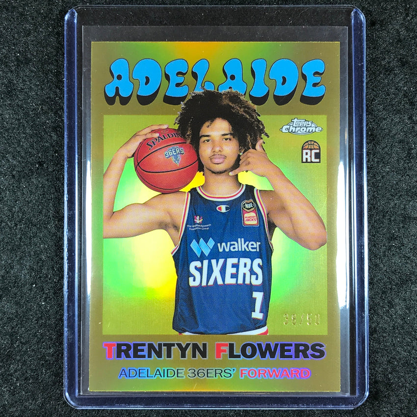 2023-24 Topps Chrome NBL TRENTYN FLOWERS 1971 Topps Rookie Gold 38/50 #25