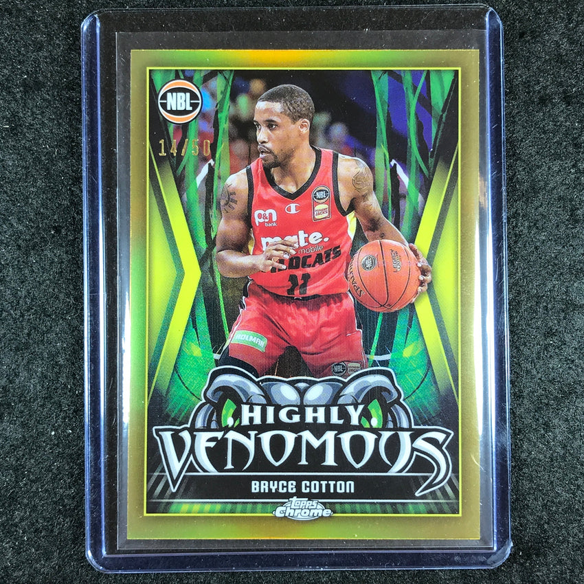 2023-24 Topps Chrome NBL BRYCE COTTON Highly Venomous Gold 14/50 #14