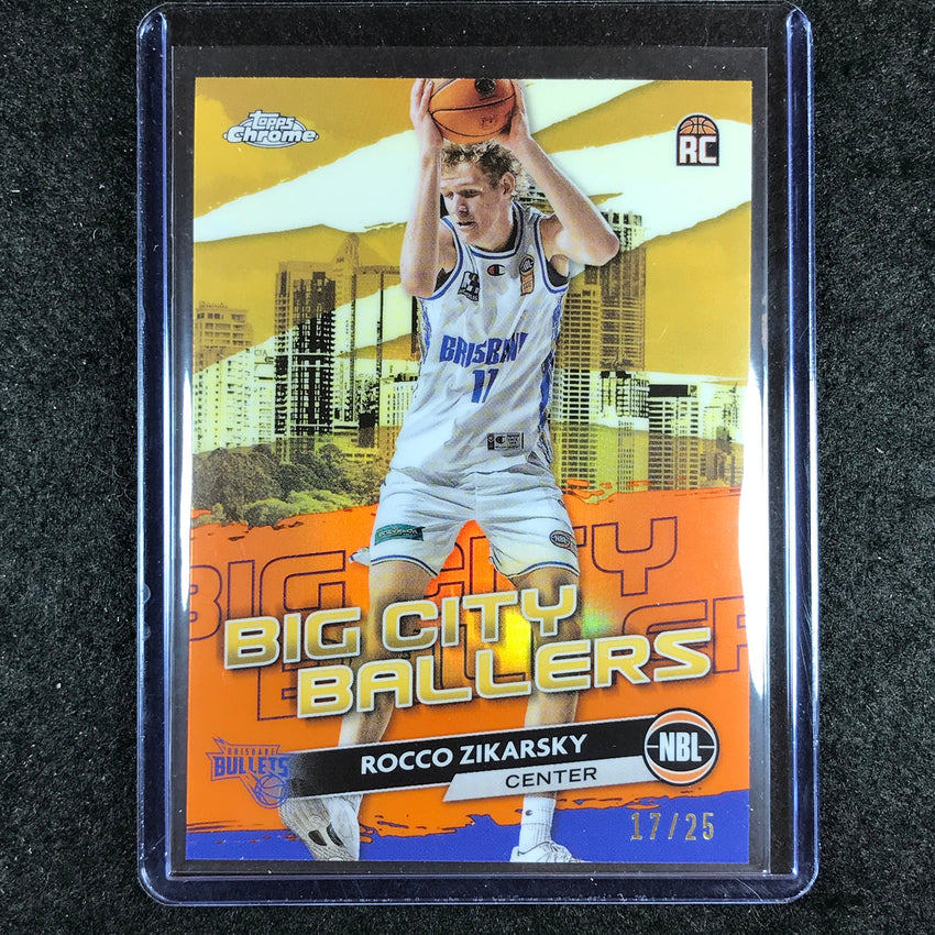 2023-24 Topps Chrome NBL ROCCO ZIKARSKY Big City Ballers Rookie Orange 17/25 #5