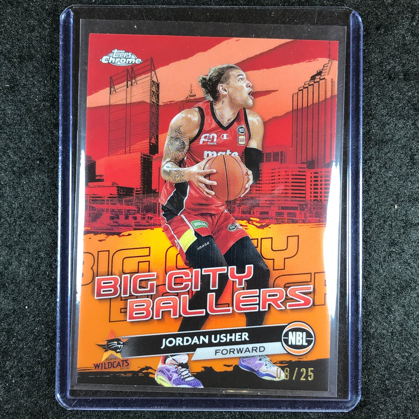 2023-24 Topps Chrome NBL JORDAN USHER Big City Ballers Orange 8/25 #18