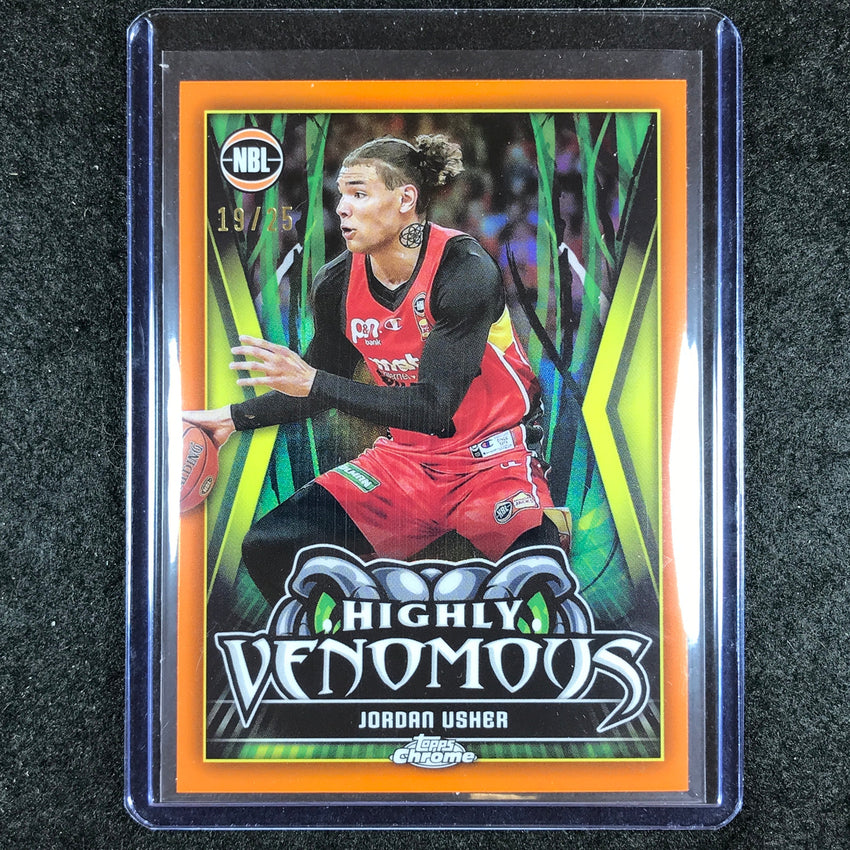 2023-24 Topps Chrome NBL JORDAN USHER Highly Venomous Orange 19/25 #15