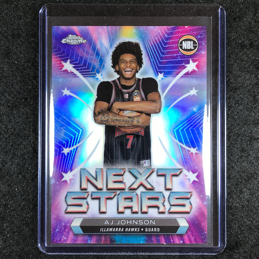 2023-24 Topps Chrome NBL AJ JOHNSON Next Stars Rookie SSP #3