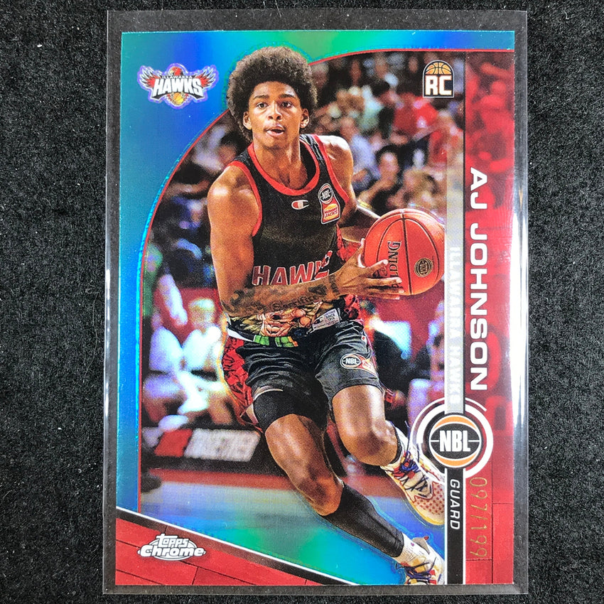 2023-24 Topps Chrome NBL AJ JOHNSON Rookie Base Aqua 97/199 #31