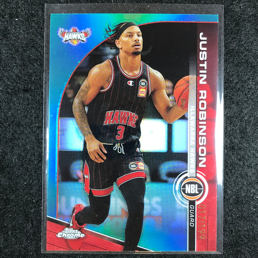 2023-24 Topps Chrome NBL JUSTIN ROBINSON Base Aqua 17/199 #34