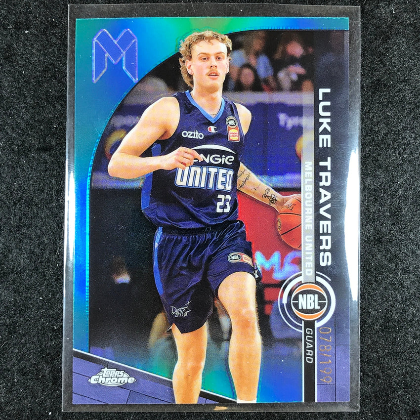 2023-24 Topps Chrome NBL LUKE TRAVERS Base Aqua 78/199 #48