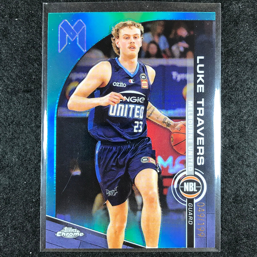 2023-24 Topps Chrome NBL LUKE TRAVERS Base Aqua 49/199 #48