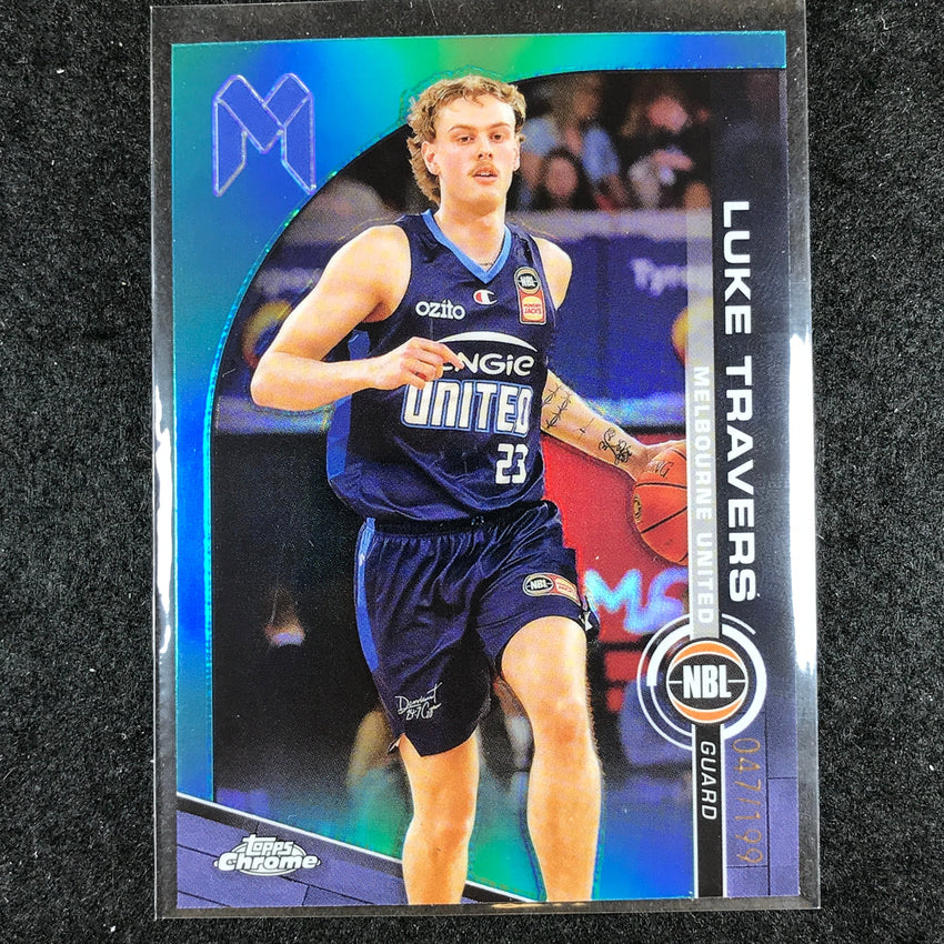 2023-24 Topps Chrome NBL LUKE TRAVERS Base Aqua 47/199 #48