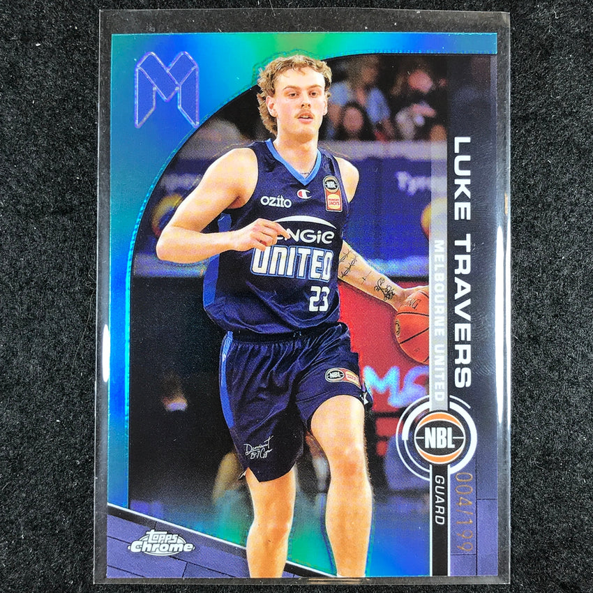 2023-24 Topps Chrome NBL LUKE TRAVERS Base Aqua 4/199 #48