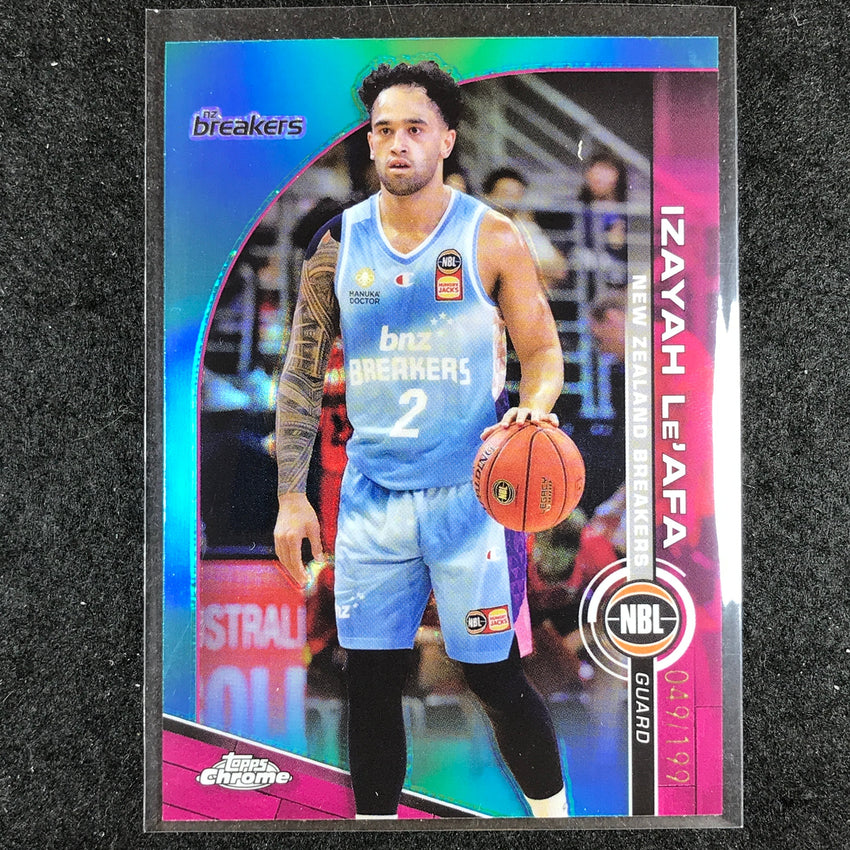 2023-24 Topps Chrome NBL IZAYAH LE'AFA Base Aqua 49/199 #56