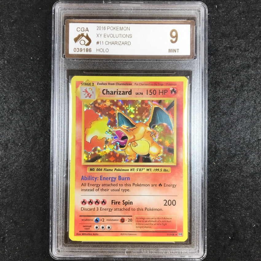 CGA 9 Charizard - 11/108 - Holo Rare XY Evolutions 186