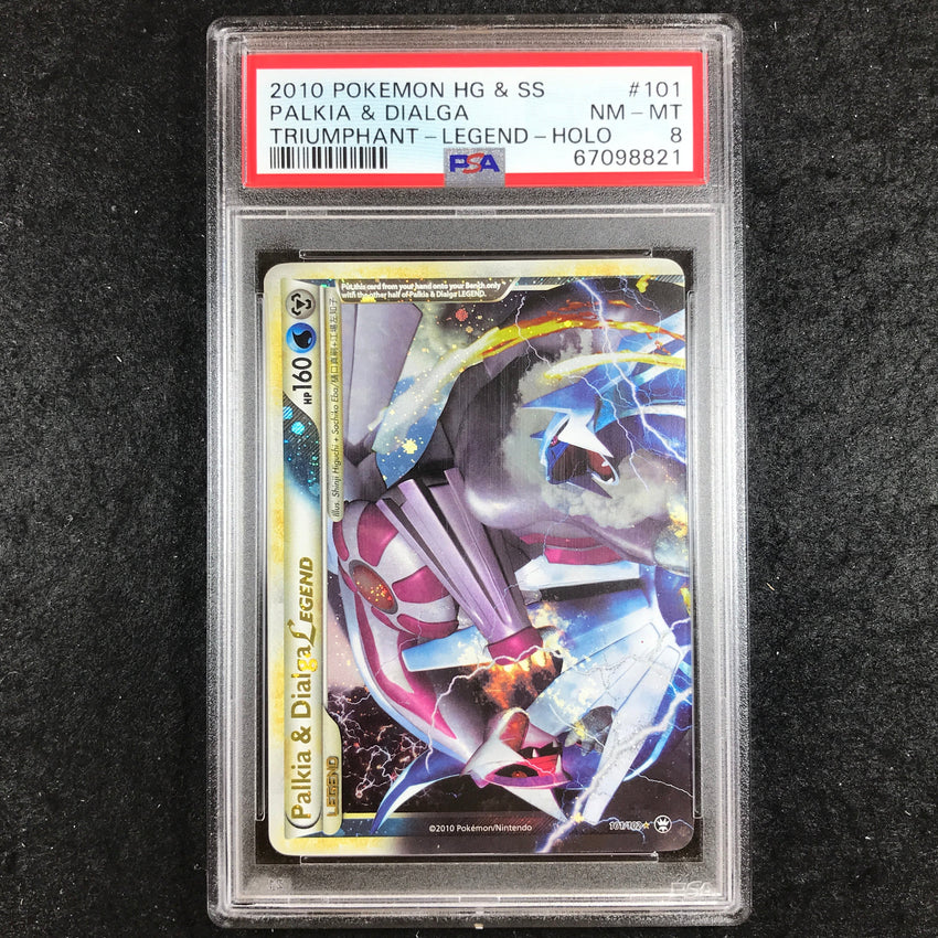 PSA 8 Palkia & Dialga Legend [TOP HALF] - 101/102 - Holo HG & SS Triumphant 821