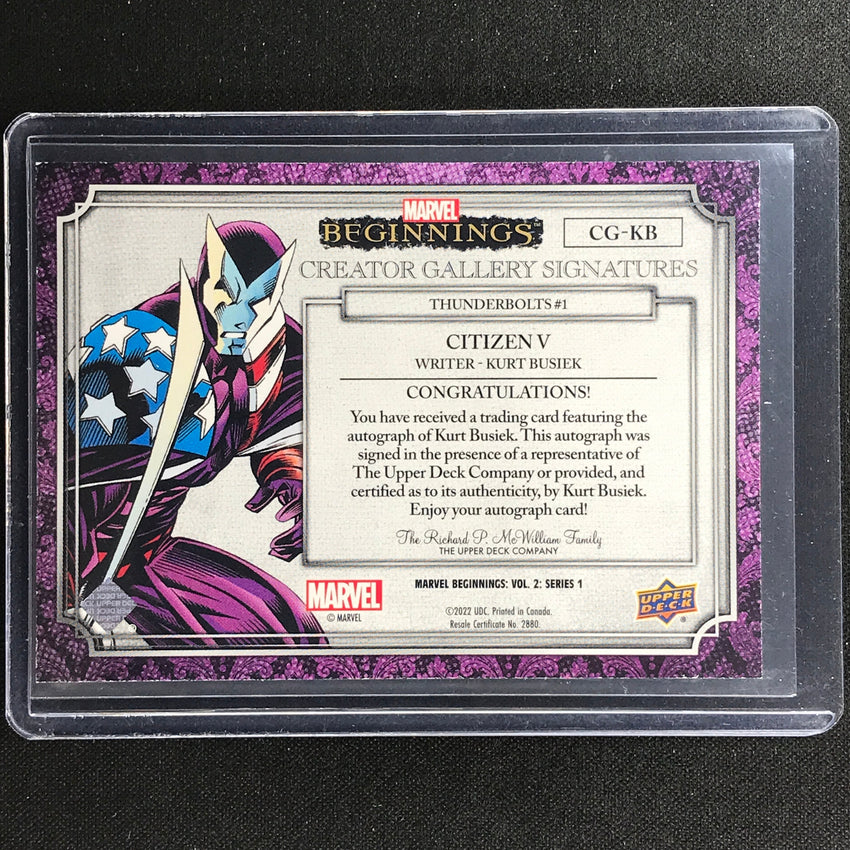 2022 Marvel Beginnings Vol. 2 Series 1 Citizen V - Kurt Busiek Auto Ssp No Kb