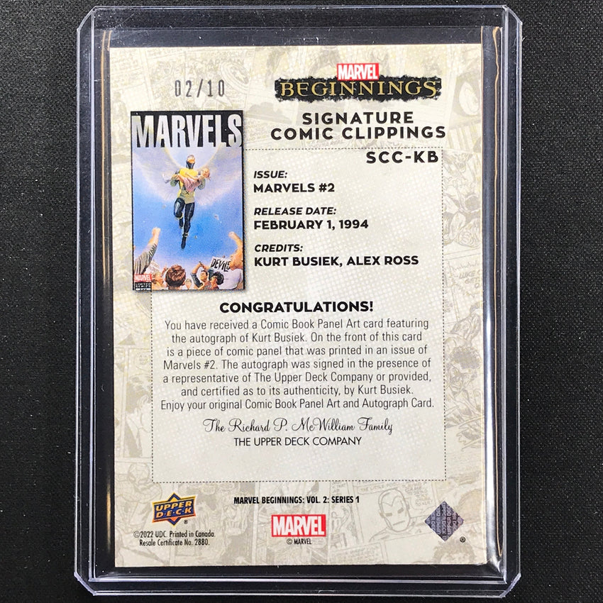 2022 Marvel Beginnings Vol. 2 Series 1 Marvels No 2 - Kurt Busiek Comic Auto 2/10