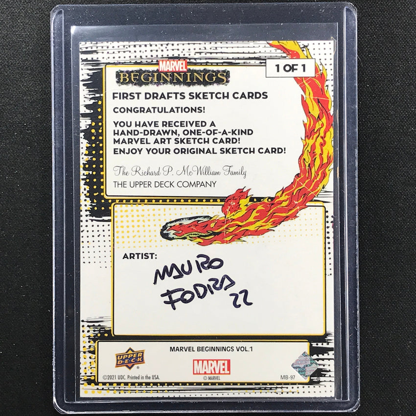 2022 Marvel Beginnings Vol. 2 Series 1 Hulk Draft Sketch Card 1/1 Mauro Fodra