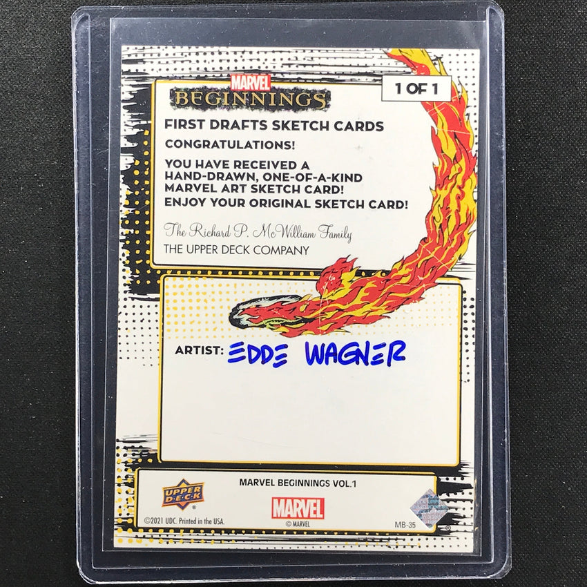 2022 Marvel Beginnings Vol. 2 Series 1 The Thing Sketch Card 1/1 Edde Wagner