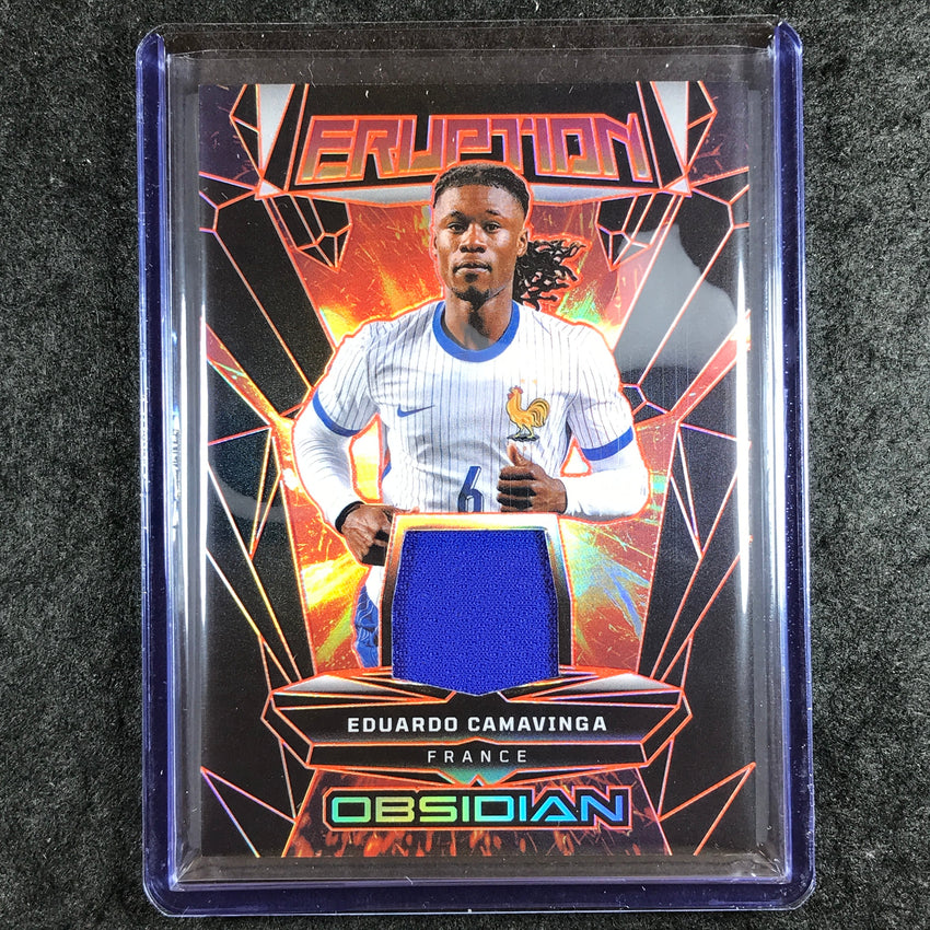2024-25 Obsidian EDUARDO CAMAVINGA Eruption Jersey Relic Electric Orange 45/99