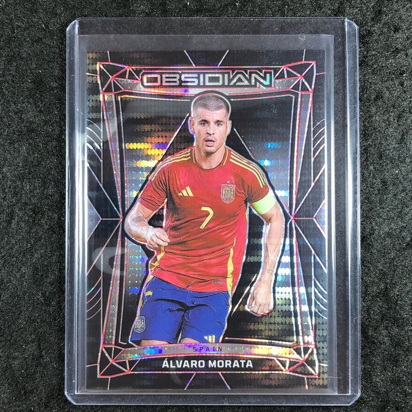 2024-25 Obsidian Soccer ALVARO MORATA Base Electric Etch Red Pulsar 5/44 #43