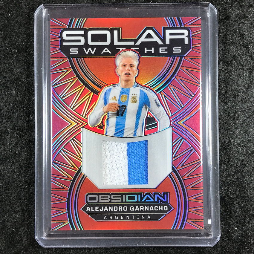 2024-25 Obsidian ALEJANDRO GARNACHO Solar Swatches Patch Electric Red Flood 5/10