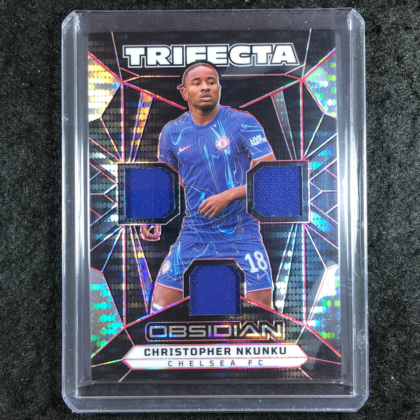 2024-25 Obsidian CHRISTOPHER NKUNKU Trifecta Jersey Electric Red Pulsar 44/49