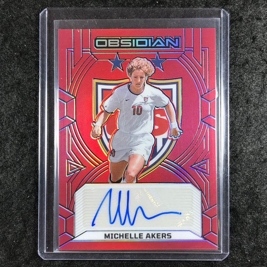 2024-25 Obsidian MICHELLE AKERS USWNT Class of 99 Auto Electric Red Flood 2/8